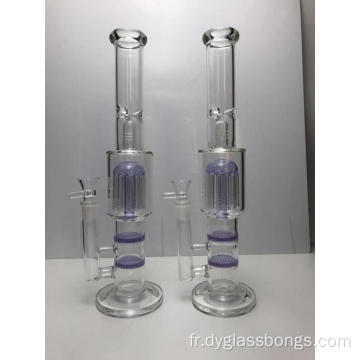 Grands narguilés d&#39;eau en verre violet avec quatre filtres